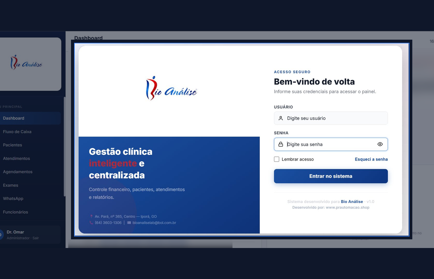 Projeto Bio Análise desenvolvido pela PR Automação